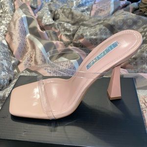 Nude and clear heels